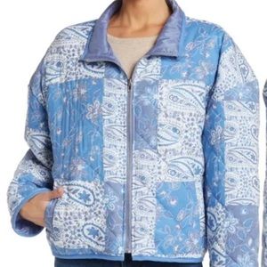 7 For All Mankind Blue Bandanna Patchwork Jacket